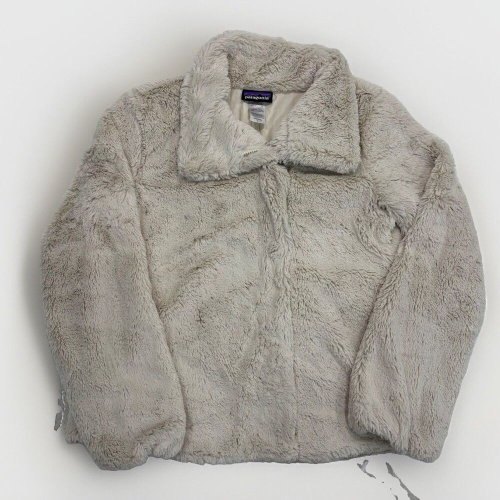 Patagonia Jacket Womens Size Small Pelage Cream High Pile Fleece Zip Up